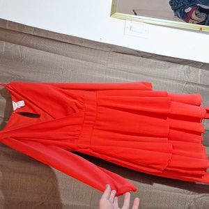 Red Long sleeve dress